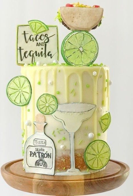 Cocktail Themed Cake, Cocktail Cake Design, Margarita Cake Design, Casamigos Birthday, Mojito Cake, Mexican Themed Cakes, Margarita Cake, Mexican Cake, Business Mind