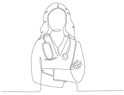 Female Doctor Drawing, Doctor Drawing Easy, Nurse Drawing, Medical Drawings, Doctor Drawing, Doodle Girl, Medical Wallpaper, Spring Coloring Pages, Minimalist Drawing