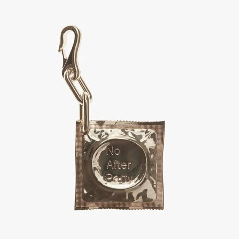 Alexander Wang No After Party condom key chain, $195 [hbx.com](https://hbx.com/women/brands/alexander-wang/no-after-party-condom-keychain?catalog_country=US&gclid=CjwKCAiAs8XiBRAGEiwAFyQ-esIsmntV8w1vO72R0nEY3PFYOH_Sp1S5l1FzXTSh6QsYf6pTo8vSohoCEG0QAvD_BwE) Condoms Gift Ideas, Best Keychain, Keychain Photography Ideas, Long Shot Photography, Valentines Day Campaign, Key Chains Ideas, Needle In The Hay, Lithography Art, Jewelry Streetwear