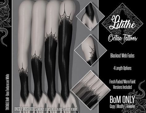 Lilithe'// Octae Tattoos @ Warehouse Sale | . Lilithe'// Oct… | Flickr Sims 4 Cc Spooky Clothes, Sims 4 Black Out Tattoo, Sims Goth Cc, Ts4 Goth Cc, Gothic Sims 4 Cc, Sims 4 Tattoos Cc, Ts4 Tattoos, Sims 4 Cc Tattoos, Sims 4 Cc Goth