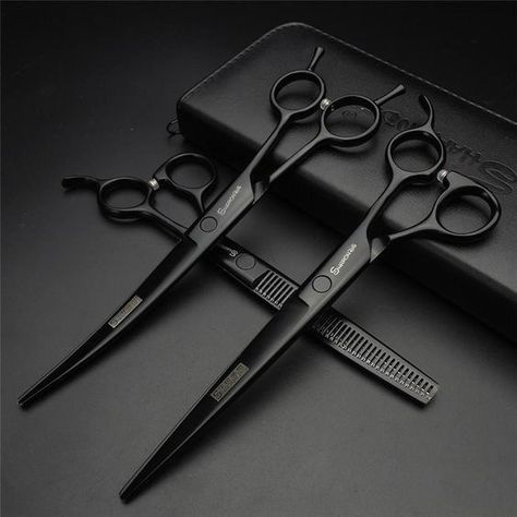 Black Barber, Japan Hair, Dog Grooming Scissors, Barbers Cut, Barber Shears, Ladies Hair, Barber Tools, Barber Scissors, Thinning Scissors