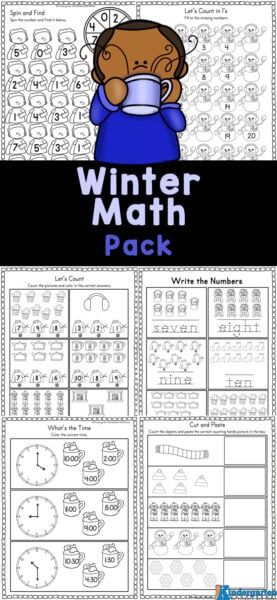 Winter Activities For Kindergarten Free, Winter Worksheets For Kindergarten, Preschool Apple Worksheets, Snow Math, Apple Playdough, Snow Volcano, Winter Math Kindergarten, Apple Science Experiments, Math Worksheets For Kindergarten