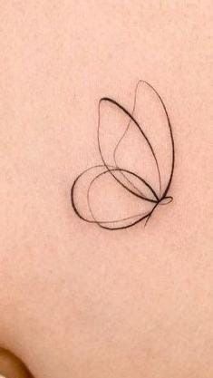 Half Butterfly Finger Tattoo, Dainty Feather Tattoos For Women, Matching Half Butterfly Tattoo, Butterfly Feather Tattoo, Small Groin Tattoos For Women, Butterfly Outline Tattoo Simple, Foot Tattoos For Women Butterfly, Minimalist Tattoo Shoulder, Butterfly Tattoo With Semi Colon