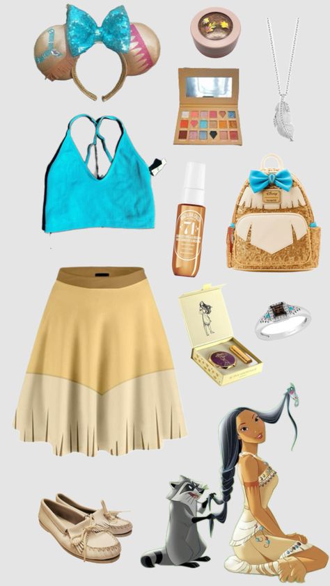 Modern Disney Outfits, Original Disney Characters, Disney Princess Outfits, Cute Disney Outfits, Family Disney Trip, Disney Pocahontas, Disney Bound Outfits, Disney Inspired Outfits, Halloween Costumes Friends