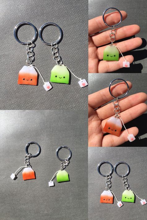 Clay Keychain Ideas, Keychain Polymer Clay, Translucent Polymer Clay, Chain Ideas, Magnet Ideas, Pottery Inspo, Clay Keychain, Colored Chalk, Chalk Pastel