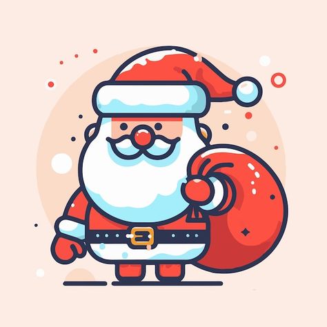 Cute santa claus vector illustration hap... | Premium Vector #Freepik #vector #illustration #santa-claus #happy-christmas #happy-holiday Santa Claus Illustration, Santa Claus Drawing, Santa Claus Vector, Cute Santa Claus, Cute Santa, Christmas Graphics, Christmas Happy, Christmas Cartoons, Happy Holiday