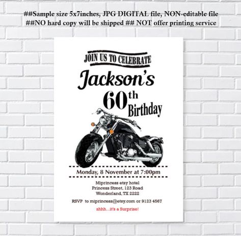 Military Retirement Parties, Motorcycle Party, Bike Party, Motorcycle Birthday, Biker Wedding, 90th Birthday Invitations, Men Birthday, 80th Birthday Party, Motor Bike