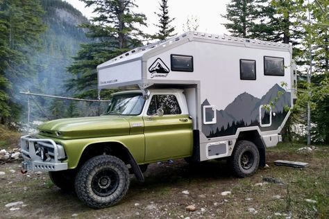 '65 Chevy-OEV Summit Rig Fuses Old and New | Truck Camper Adventure Diy Truck Camper, Cabover Camper, Truck Bed Camper, Slide In Camper, Overland Trailer, Overland Truck, New Truck, Adventure Campers, Expedition Truck