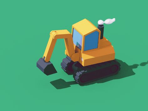 Excavator construction machine loop isometric 3d c4d animation illustration Movie Special Effects, Low Poly Car, Animation Illustration, Isometric Design, Isometric Illustration, Low Poly Art, Motion Design Animation, Low Poly 3d, Animation Design