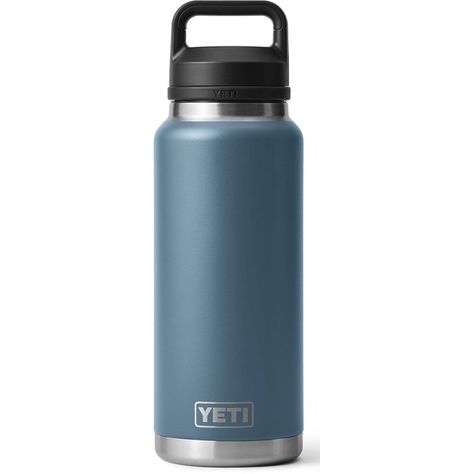 Yeti 36oz. Rambler Bottle with Chug Cap - Nordic Blue Nordic Blue, Drink Cooler, Yeti Coolers, Blue Yeti, Plastic Tumblers, Beverage Cooler, Hot Beverages, Grimm, Leak Proof