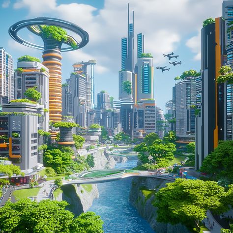 🌍✨ Explore a Futuristic Eco-City with Smart Design and Green Innovation! This vibrant metropolis harmonizes technology and nature with eco-friendly skyscrapers, urban gardens, and smart transport systems. Experience a future where sustainability thrives! 

#EcoCity #FuturisticDesign #Drones #midjourney Eco City Concept, Earthship Home Plans, Earthship Home, Urban Gardens, Eco City, Earthship, Futuristic Design, Smart Design, Urban Garden