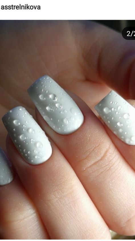 Rain Drop Nails Design, Dew Drop Nails, Waterdrop Nails, Rain Drop Nails, Water Droplet Nails, Water Drop Nails, Raindrop Nails, Bubble Nails, Water Nails