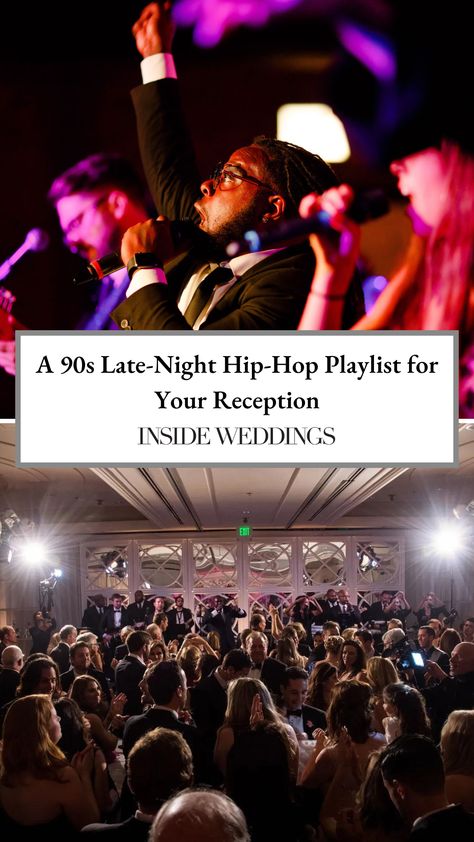 We asked Danny Chaimson, founder of premier entertainment company Gold Coast Events, to share his suggestions for 90s hip-hop jams that will certainly be a hit at your celebration. Hip Hop Wedding, Hops Wedding, Broadway Dancers, Cake Food Photography, Wedding Playlist Reception, Hip Hop Playlist, Marching Bands, Music Wedding, Inside Weddings