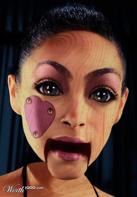 Ventriloquist Doll - wood effect makeup idea Puppet Makeup, Kristen Kreuk, Horror Make-up, Theatre Makeup, Special Makeup, Special Fx Makeup, Theatrical Makeup, Halloween Tattoo, Scary Makeup