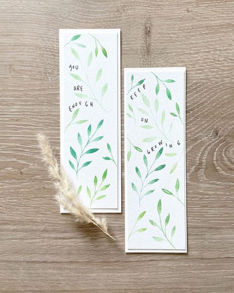 stacy | modern calligraphy on Instagram: “Most of you guys guessed it on my stories — bookmarks are finally here and available to shop!! Link in bio✨⁣ ⁣ Each bookmark is unique and…” Wedding Card Minimal, Calligraphy Bookmarks, Wedding Card Writing, Affirmation Bookmarks, Minimal Watercolor, Leaf Bookmark, Encouragement Gift, Encouragement Gifts, Watercolor Leaves