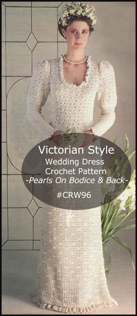 Wonder Full Crochet Doll's Dress Design Ideas 2024 Wedding Dress Victorian, Gowns Short, Wedding Dress Crochet, Victorian Wedding Dress, Pattern Wedding Dress, Victorian Style Wedding Dress, Crochet Wedding Dress, Victorian Crochet, Dress Crochet Pattern