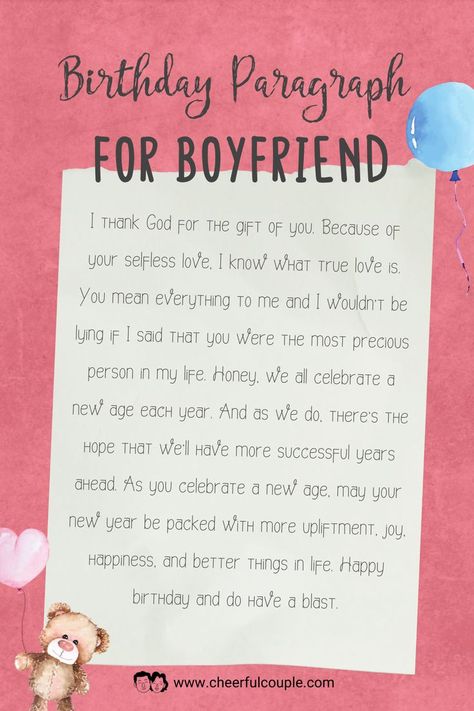 Cute Image of Birthday Paragraph for Boyfriend - A love note for him Birthday Paragraphs For Him, Birthday Paragraph For Him, Birthday Paragraph For Boyfriend, Happy Birthday Paragraphs, Paragraph For Him, Happy Birthday Paragraph, Paragraph For Boyfriend, Birthday Paragraph, Love Notes For Him