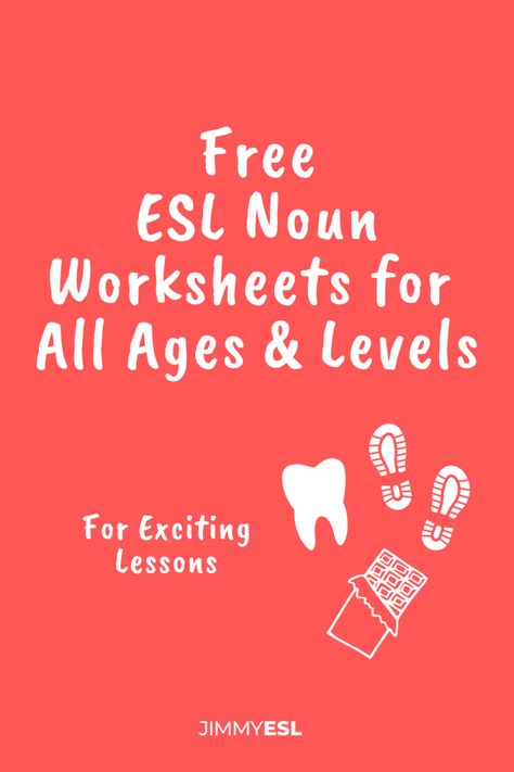 Free Esl Printables, Esl Vocabulary Worksheets, Nouns Lesson Plan, Teaching Nouns, Esl Kids, Esl Printables, Nouns Worksheet, Esl Vocabulary, Esl Lesson Plans