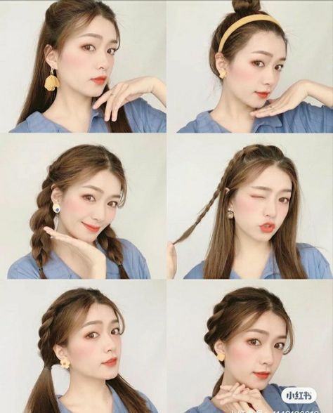 Korean Braid Hairstyle, Korean Hairstyles Braid, Ponytail Aesthetic Korean, Korean Braided Hairstyle, Korean Hairstyle Pigtails, Black Wedding Hairstyles, Hair Style Korea, Natural African American Hairstyles, Kawaii Hairstyles