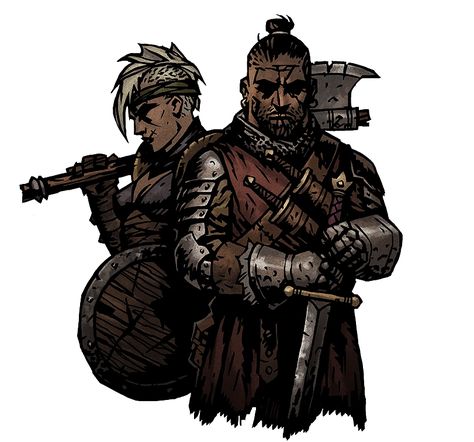 Guild - Official Darkest Dungeon Wiki Darkest Dungeon, Bounty Hunter, Dungeon Master, Medieval Fantasy, Dnd Characters, Character Portraits, Fantasy Character Design, Big Boys, Character Concept