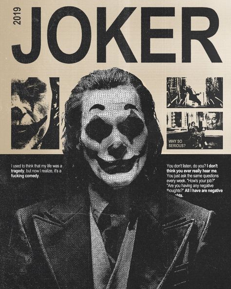 Joker 2019 . . By : @chromas.lab . DM us for special offers on digital copies for printing! . . #design#graphicdesign#photoshop#illustrator#posterdesign#poster#streetwear#graphic#joker 10 w Joker Poster Design, Streetwear Poster Design, Joker Poster Art, Poster Design Inspiration Creativity, Film Poster Ideas, Graphic Design Movie Posters, Joker 2019 Poster, Special Offer Design, The Joker Poster