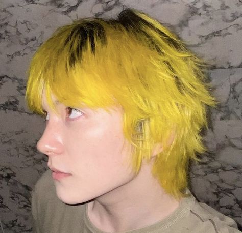 Yellow Hair Color, Dyed Hair Men, Punk Hair, Short Hair Color, Yellow Hair, Short Hair Haircuts, Hair Reference, Orange Hair, Dream Hair