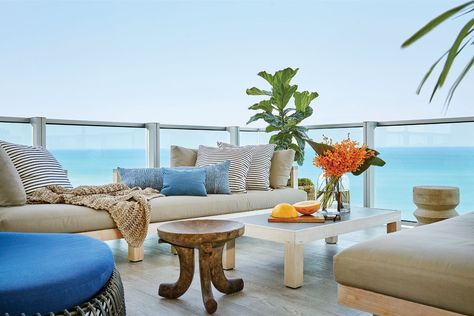 Miami Condo Interiors, Miami Style Decor, Guest Bedroom Bedding, Miami Beach House, Miami Beach Condo, New York Couple, Miami Decor, Miami Condo, Miami Style