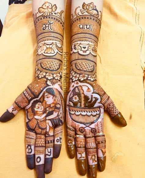 Godhbharai Mehendi Designs, Mehndi Designs For Baby Shower Function, Baby Shower Mehendi Designs Latest, Baby Mehendi, Baby Mehndi Design, Beautiful Simple Mehndi Design, Mehndi Designs 2018, Legs Mehndi Design, Mehndi Designs Bridal Hands