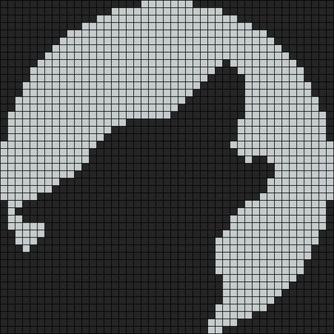 Alpha Pattern #14249 Preview added by puppydog Wolf Knitting Pattern, Wolf Alpha Pattern, Pixel Art Pattern For Crochet, Wolf Cross Stitch Pattern Free, Crochet Wolf Pattern, Wolf Pixel Art, Alpha Patterns Pixel Art, Pixel Art Crochet, Crochet Wolf