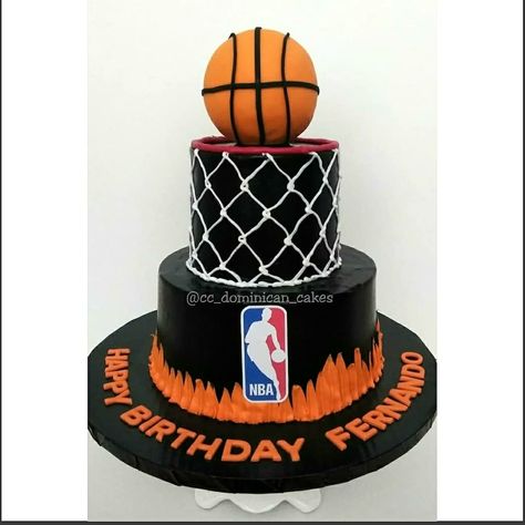 Buttercream cake Nba Cake, Vanilla Cake With Buttercream, Basketball Birthday Cake, Cake With Buttercream Frosting, Basketball Cake, Cake With Buttercream, Cake Vanilla, Basketball Birthday, Cake Central