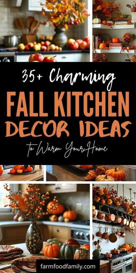 35 Must-Try Cozy Fall Kitchen Decor Ideas for a Seasonal Refresh 72 Cozy Fall Kitchen, Fall Kitchen Decor Ideas, Halloween Kitchen Decor, Fall Kitchen Decor, Cozy Fall Decor, Kitchen Decor Ideas, Halloween Kitchen, Diy Kitchen Decor, Fall Kitchen