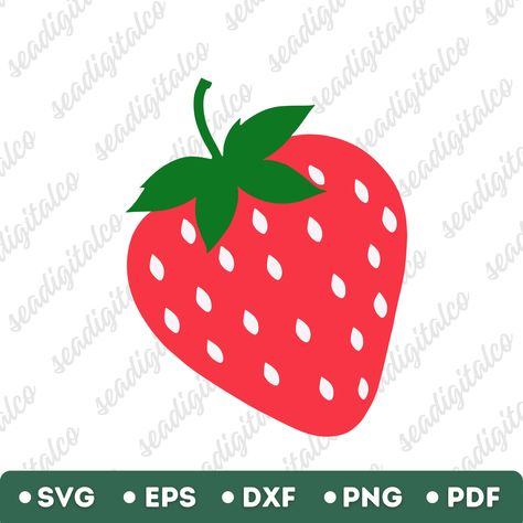 Strawberry Vector, Strawberry Svg, Fruit Svg, Strawberry Clipart, Strawberry Design, Art Time, Design Silhouette, Red Strawberry, Beadwork Patterns