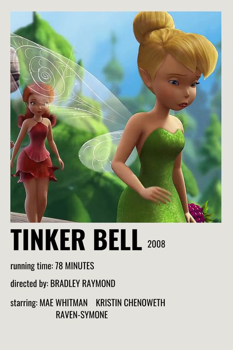 Tinker Bell Movie, Tinkerbell Movies, Movie Character Posters, Minimalist Polaroid Poster, Disney Movie Posters, Iconic Movie Posters, Movie Card, Girly Movies, Film Posters Minimalist