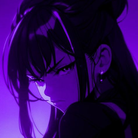 Purple Aesthetic Pfp Gif, Anime Violet Aesthetic, Aesthetic Purple Anime Pfp, Dark Purple Anime Aesthetic, Dark Purple Aesthetic Icon Anime, Cybergoth Pfp Purple, Purple Girl Pfp, Anime Purple Pfp, Purple Pfp Anime