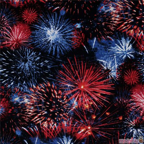 midnight blue quilting cotton fabric with fireworks in USA flag colors, red, white, blue, Material: 100% cotton, Fabric Type: smooth cotton fabric Playlist Art, Blue Fireworks, Fabric Navy, Fire Works, Flag Colors, Timeless Treasures, Iphone Wallpapers, Usa Flag, Red White Blue