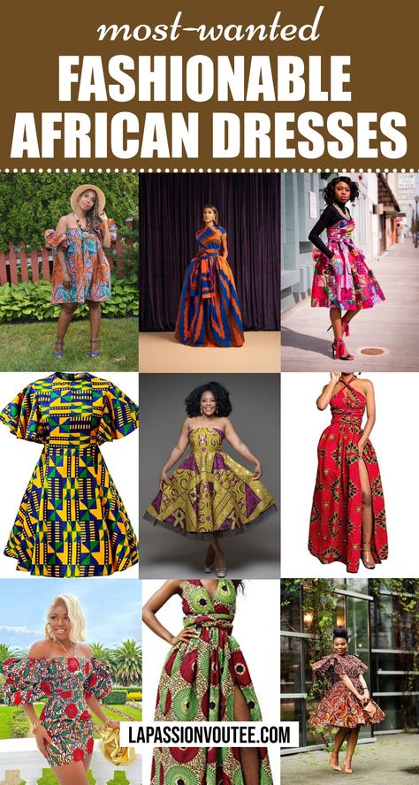 Looking for the most amazing dresses for special events? Check out these 45 fabulous African print dresses! They are great for weddings, proms, and religious gatherings. You can find ankara Dutch wax, Kente, Kitenge, and Dashiki styles all in one spot! Learn where to buy them too. Click now to see all the stunning options available! African Print Traditional Dresses, African Print Dresses Modern, Kitenge Designs Dresses, Best Ankara Styles, African Shirt Dress, Modern African Clothing, Kitenge Designs, African Print Jumpsuit, Dashiki Fashion