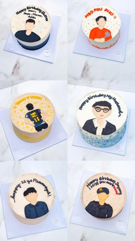 Bento Cake Design For Men, Korean Cake Birthday Boys, Cake Hari Guru Aesthetic, Birthday Cake For Men Boyfriends, Cake Birthday Aesthetic Boy, Korean Cake For Boyfriend, Cake Birthday Korea Simple, Bento Cake For Men, Korean Cake Birthday