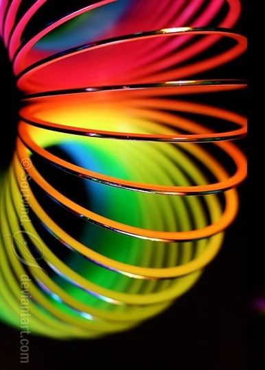 . Slinky Aesthetic, Slinky Photography, Type Of Aesthetics, Slinky Toy, Colorful Things, Rule Of Thirds, Colorful Life, Rainbow Brite, Rainbow Glitter