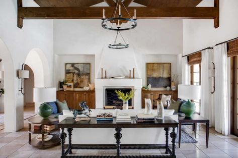 Tour this absolutely beautiful Spanish Colonial design in Laguna Niguel Morrison Interiors, Mediterranean Living Room, Colonial Interior, Mediterranean Living, Colonial Design, Living Room Orange, Interior Design Rustic, Spanish Style Homes, Spacious Kitchens