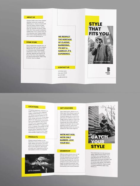 Folder Design Layout, Folder Design Ideas, Typography Brochure, Leaflet Layout, Design De Configuration, Brochure Design Layouts, Mises En Page Design Graphique, Brochure Trifold, Brochure Design Layout