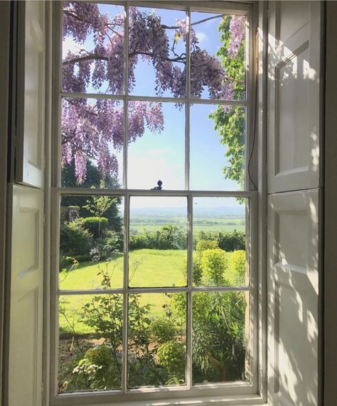 via elevengables instagram Victoria Magazine, Window View, Through The Window, Open Window, English Countryside, Pretty Places, Wisteria, House Inspo, Cottage Core