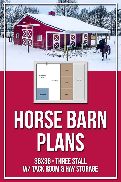 Red Horse Barn with Dutch Doors, Horse Barn Plans // Horse Barn Ideas Stables // Horse Barn Designs Floor Plan // Horse Barn Design // Horse Barn Organization // Horse Barn Plans Simple Horse Paddock Ideas Layout, Barn Building Ideas, Small Barn Layout, Stable Plans, Animal Barn Ideas, Small Horse Farm Layout, Barn Plans Layout, Small Stable Ideas, Horse Barn Floor Plans