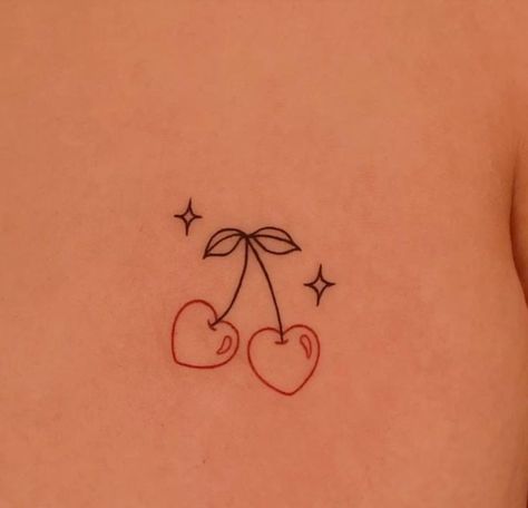 Small Heart Buttcheek Tattoo, Heart On Buttcheek Tattoo, Tattoo On Buttcheek, Buttcheek Tattoo, Cherry Tattoos, Hip Tattoo, Tattoo Idea, Small Heart, Tattoo On