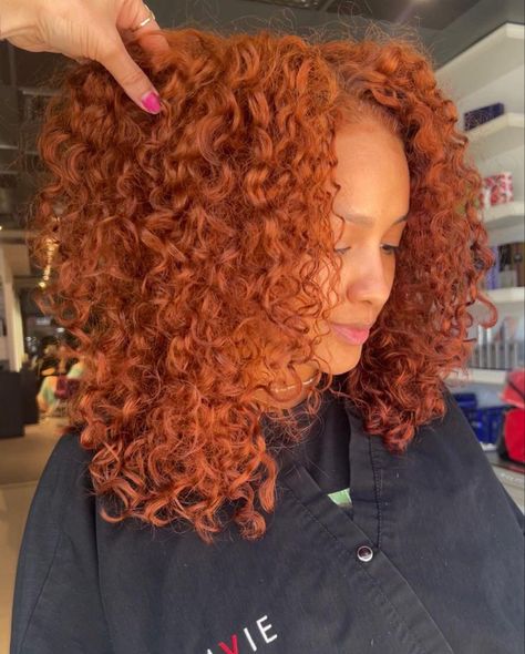 Curly Dark Orange Hair, Copper Curly Hair Natural Curls, Burnt Orange Hair Dye, Copper Red Hair Color Black Women, Dyed Copper Hair, Copper Curly Hair Black Women, Ginger Curly Hair Black Women, Ginger Hair Curly, Copper Natural Hair