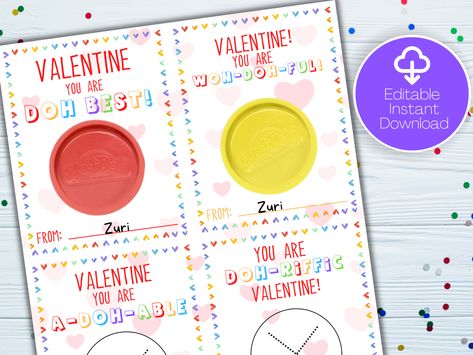 Play Dough Valentine, Valentine Phrases, Classroom Valentines, Class Gift, Valentine Tags, Valentines School, Classroom Valentine, Gift Tag Cards, Valentine's Day Cards