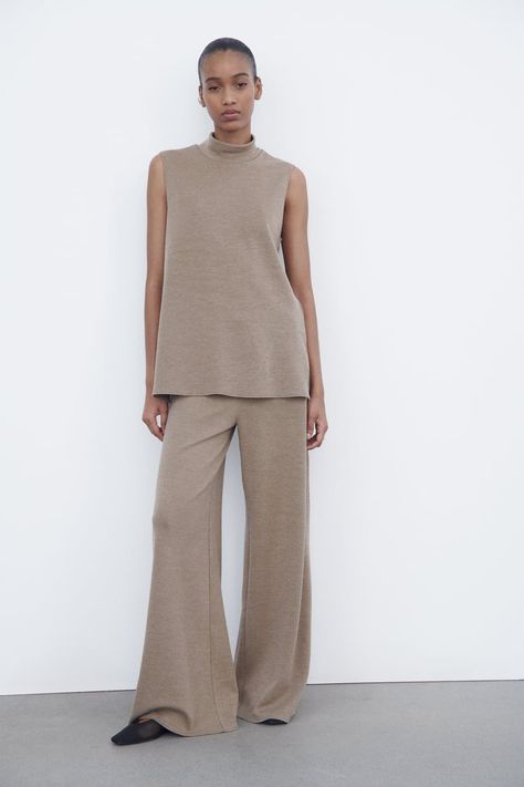 SOFT PIQUÉ TOP AND WIDE LEG PANTS MATCHING SET | ZARA United States Dallas Shopping, Zara Bodysuit, Co Ords, Pantalon Large, Short En Jean, Material Girls, High Waisted Trousers, Crop Shirt, Zara United States