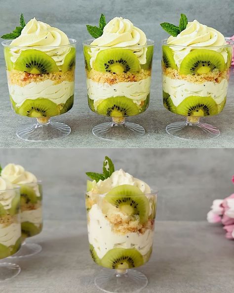 Kiwi Dessert Cups: A No-Bake, Melt-in-Your-Mouth Delight - Greenku Recipes Dessert With Kiwi, Kiwi Dessert Recipes, Kiwi Recipes Dessert, Kiwi Dessert, Kiwi Cake, Kiwi Recipes, Cheese Alternative, Dessert Cups Recipes, Dairy Free Cream