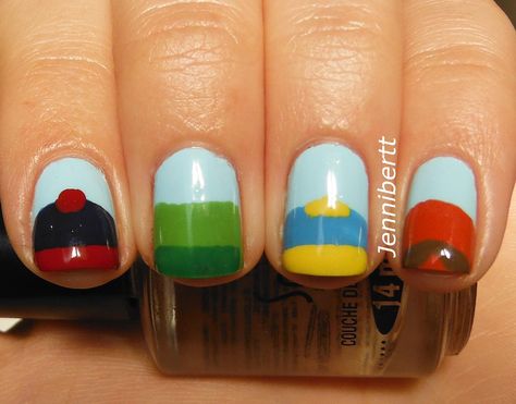 South Park Nails www.jennibertt.blogspot.com South Park Inspired Nails, South Park Nails Ideas, South Park Nails, Cartman South Park, Kyle South Park, South Park Memes, South Park Anime, South Park Funny, South Park Fanart