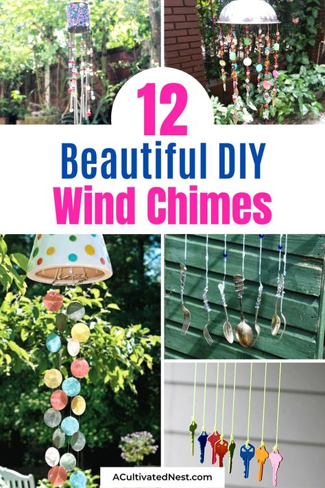 12 Great DIY Wind Chime Ideas- Unleash your creativity and craft stunning DIY wind chimes at home! Explore these imaginative DIY ideas that combine art and melody in perfect harmony. | #windChimes #crafts #OutdoorDecor #diyProjects #ACultivatedNest Seashell Windchimes, Air Activities, Windchimes Diy, Wind Chimes Homemade, Wind Chimes Craft, Unique Garden Art, Diy Wind Chimes, Guilin, Frame Crafts