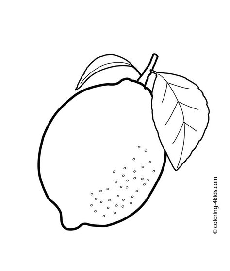 One lemon fruits coloring pages for kids, printable free Lemon Colouring Page, Lemon Template Free Printable, Fruit Templates Free Printable, Lemon Coloring Page, Lemon Template, Fruit Printables, Fruits Coloring Pages, Lemon Pictures, Lemon Drawing